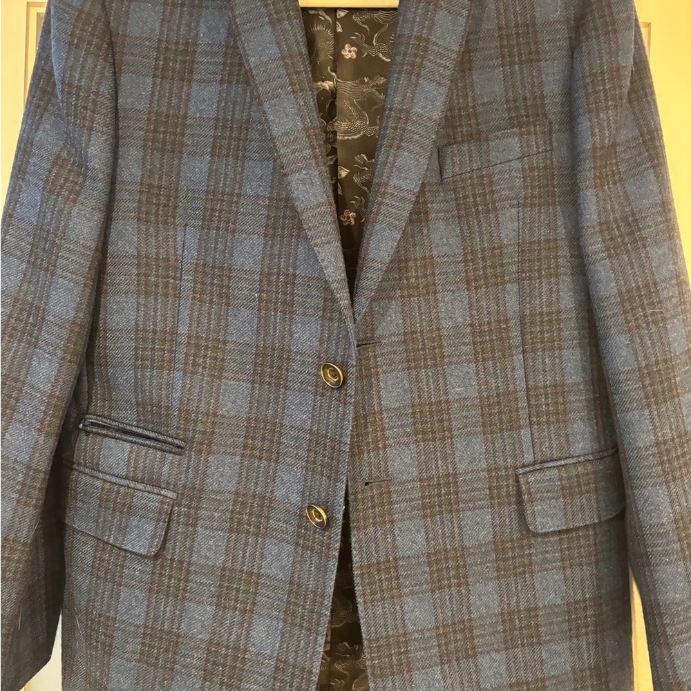 TALLIA Blue Plaid Blazer